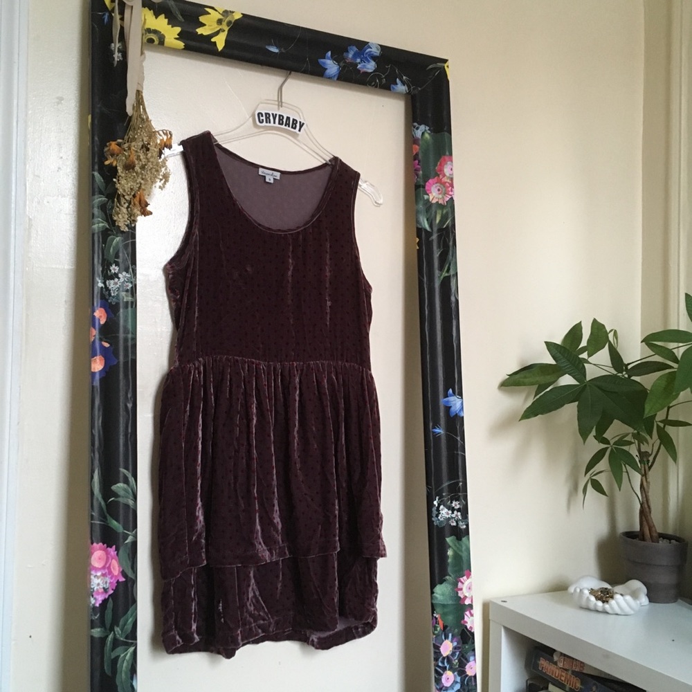 Velvet Ruffle Bag Dress